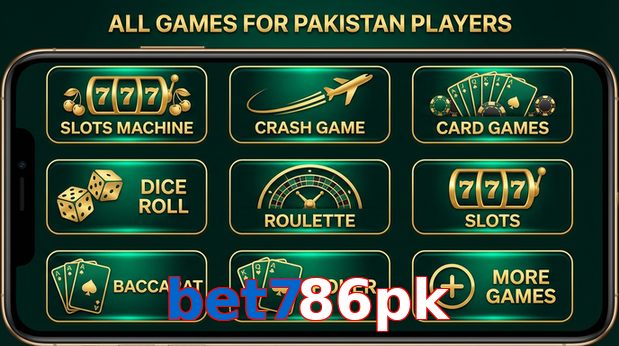Main screen of Bet786pk games page for PK players
