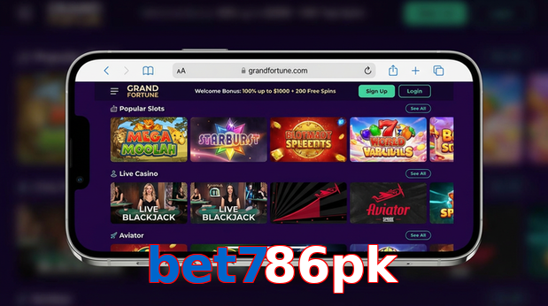 Main screen of Bet786pk ios page for PK players